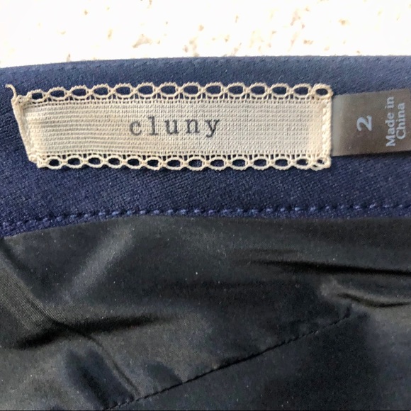 Cluny navy dress w/ black leather & mesh. Size 2 - Picture 5 of 5